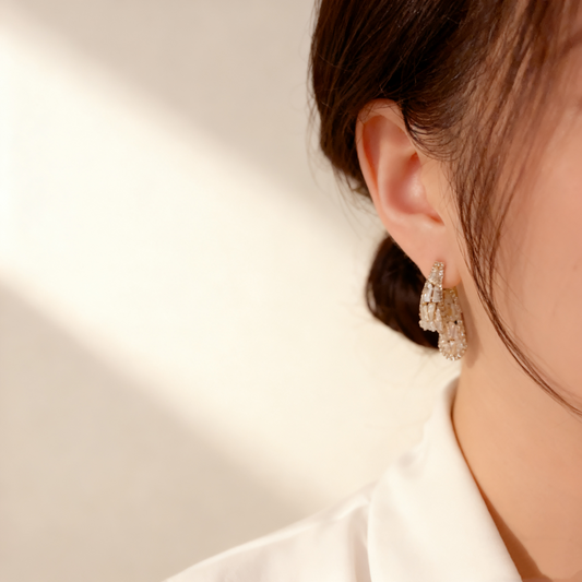 Diamond Mermaid Tail Earrings