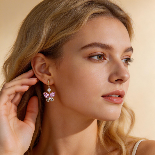 Elegant Butterfly Crystal Earrings