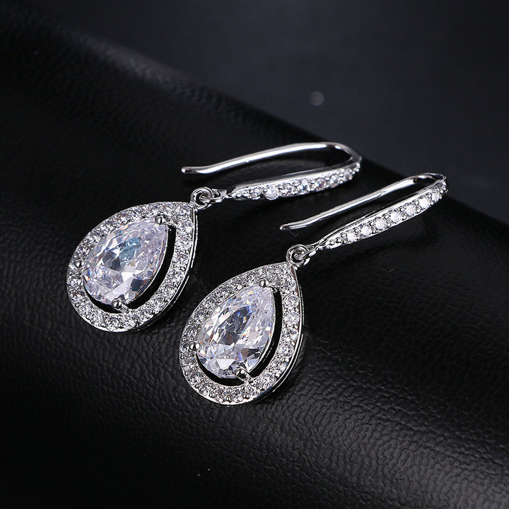 Pear Halo Pavé Drop Earrings