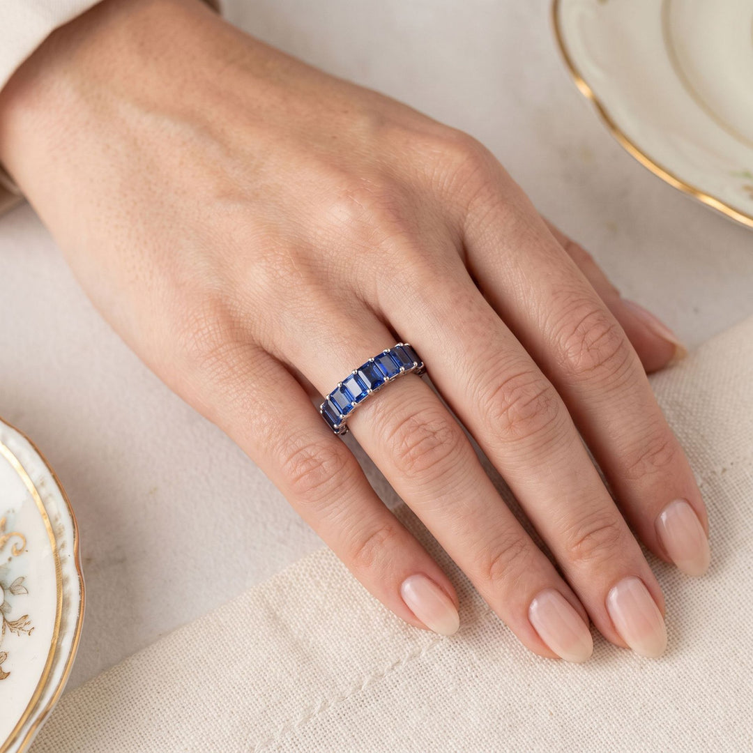 Emerald Cut Full Eternity Band Collection