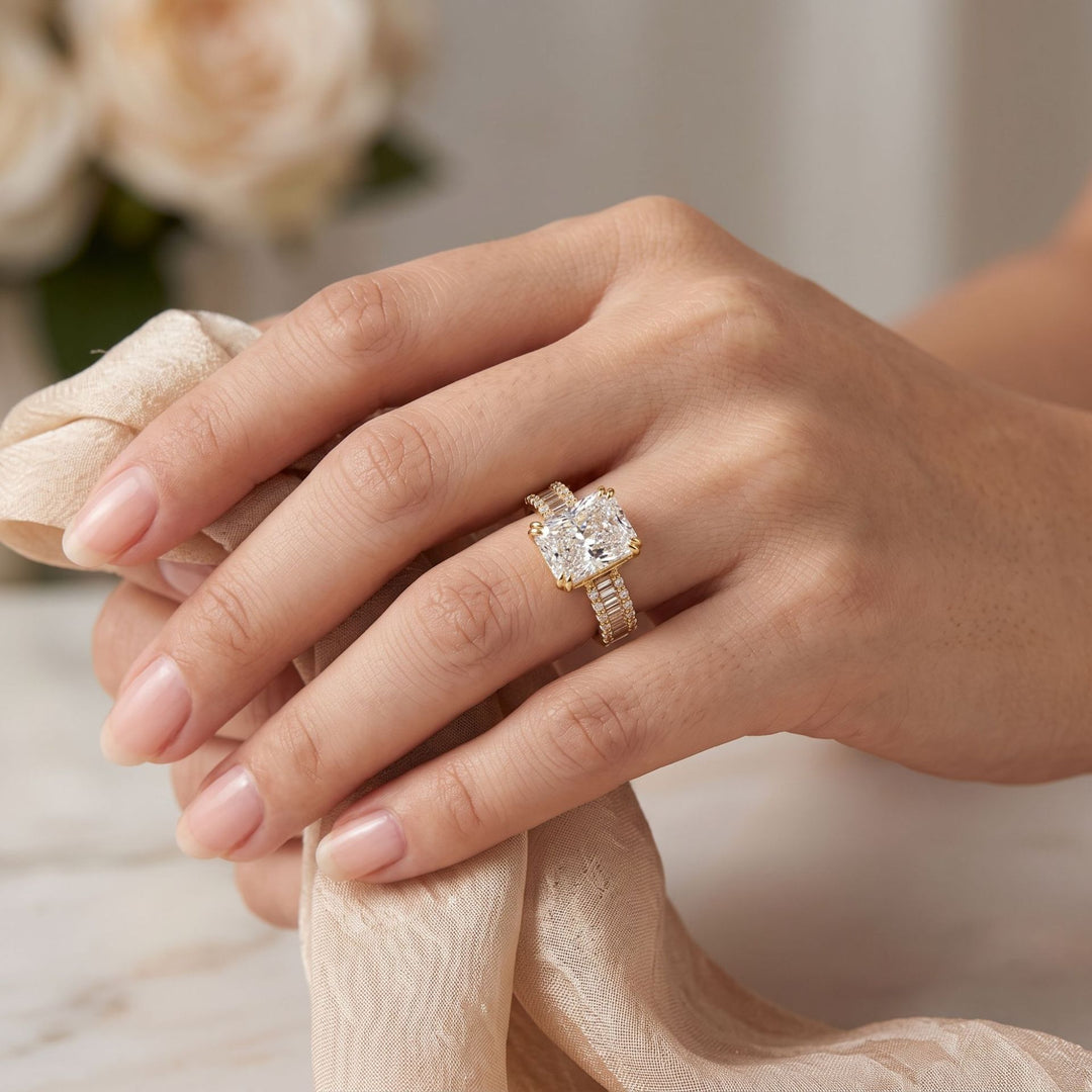 Ice‑Cut Side Baguette Accent Ring
