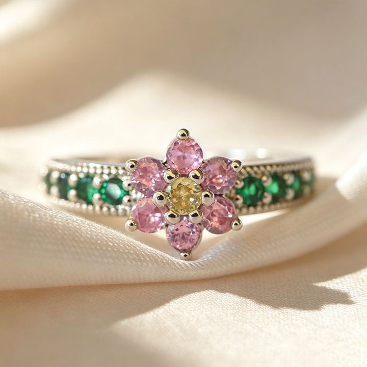 Dainty floral open ring