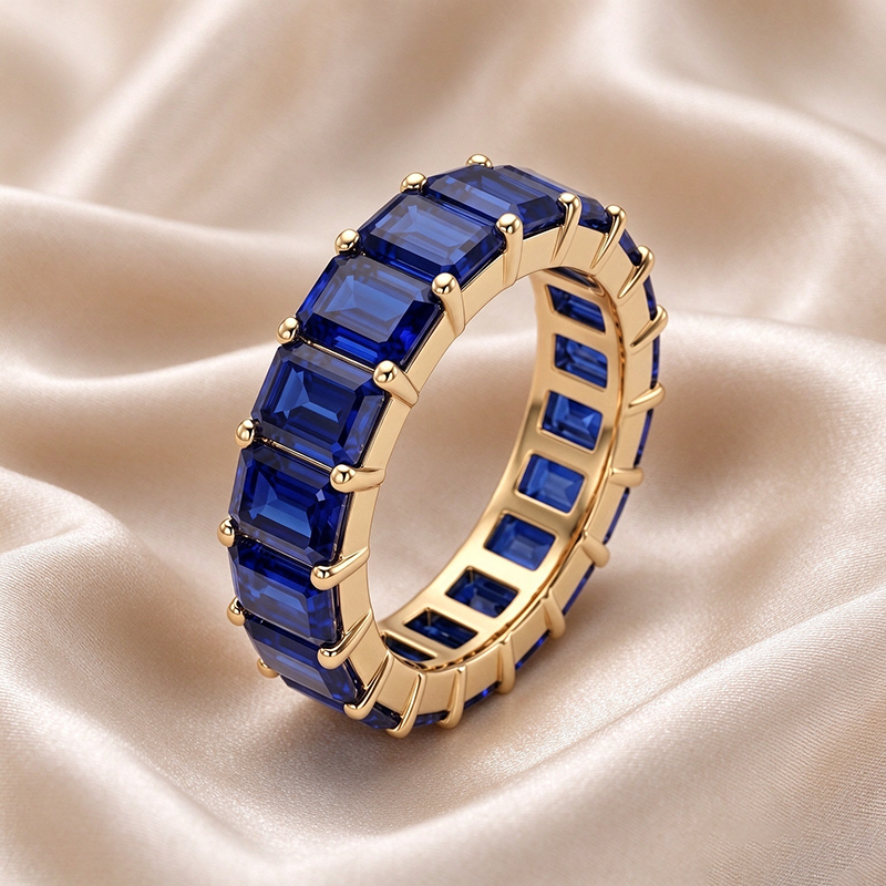 Emerald Cut Full Eternity Band Collection