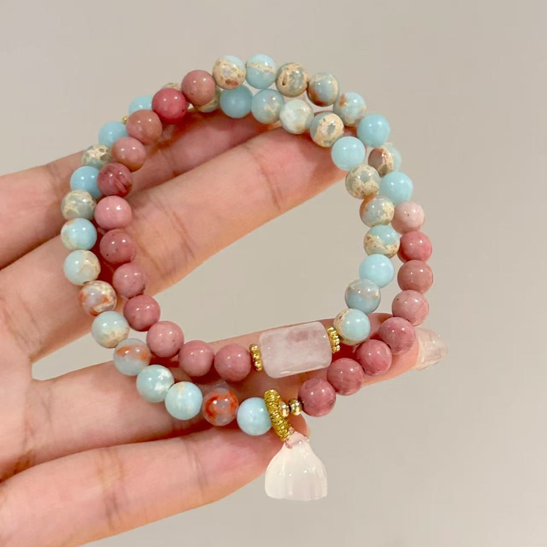 Pink Blue Stone Ballad �?Longevity Stone  Bracelet