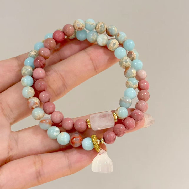 Pink Blue Stone Ballad �?Longevity Stone  Bracelet