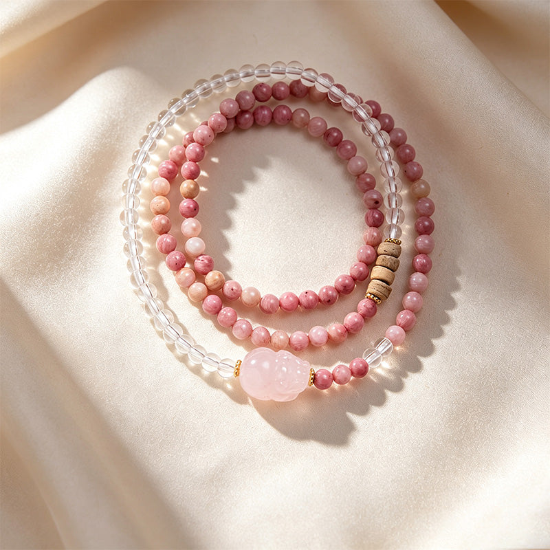 Green Sandalwood &amp; Agate Beaded Bracelet Collection