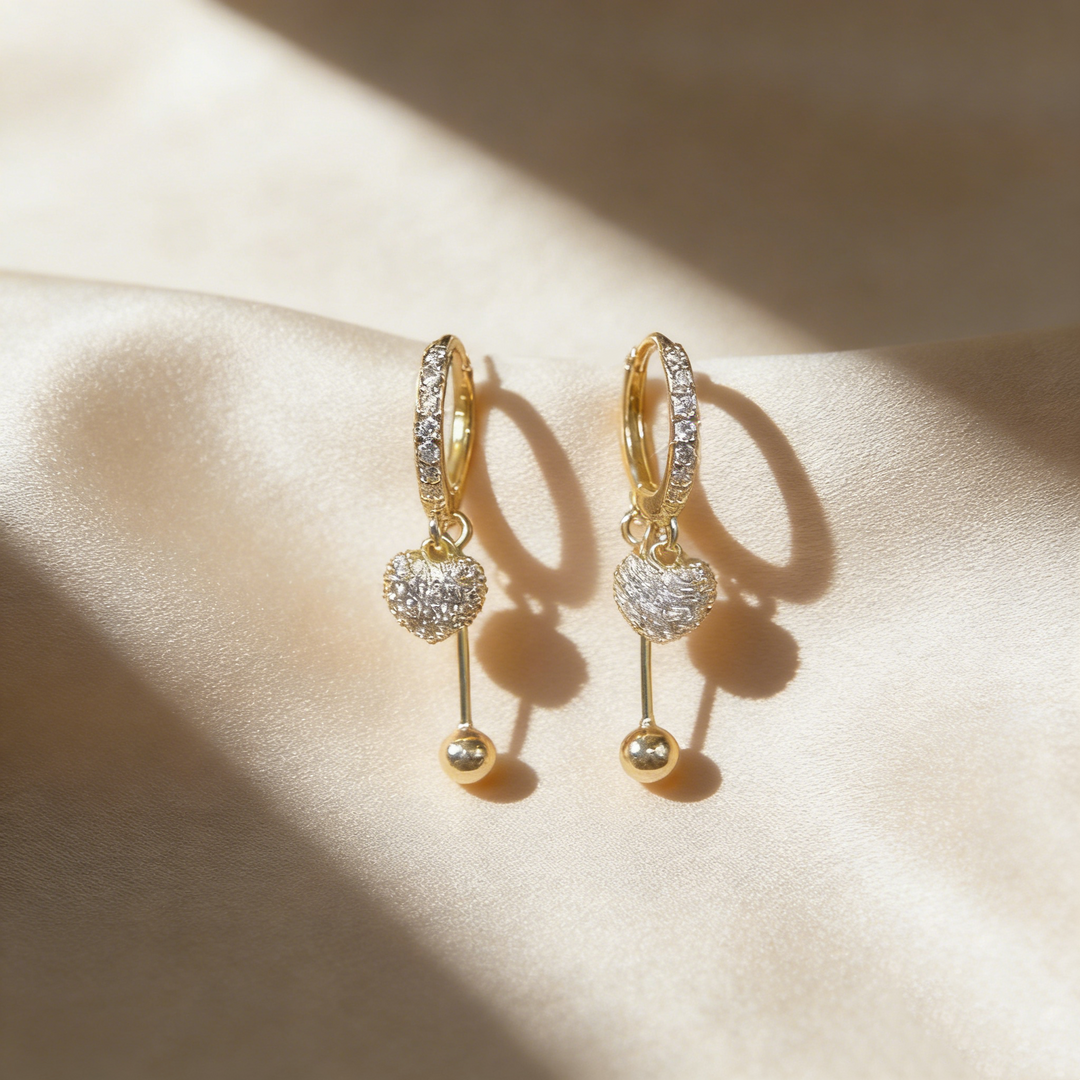 Elegant Heart Tassel Earrings