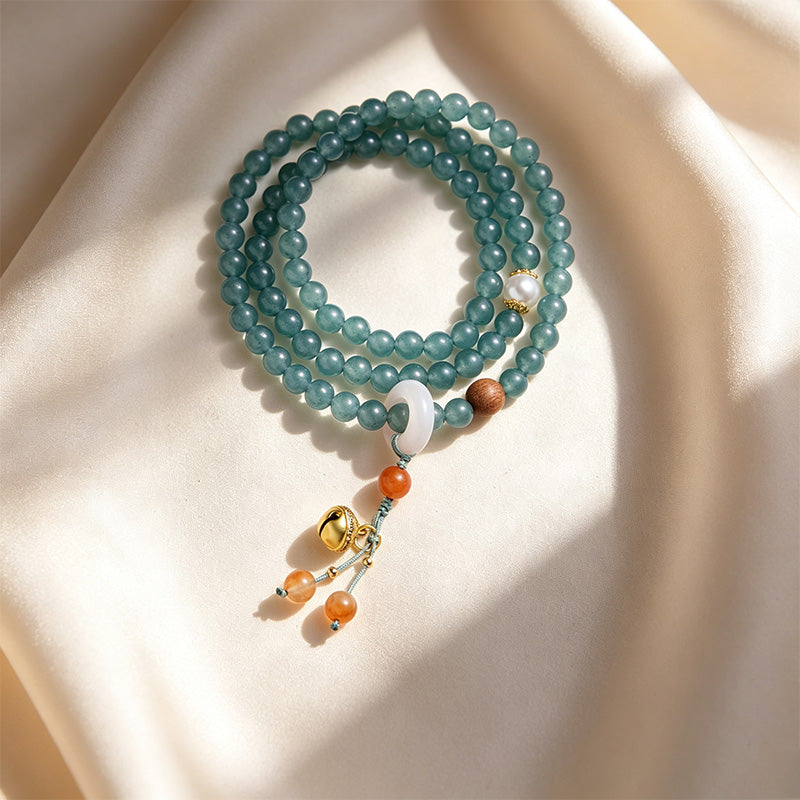 Green Sandalwood &amp; Agate Beaded Bracelet Collection