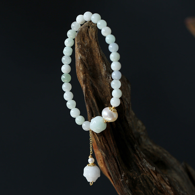 Emerald lotus bracelet