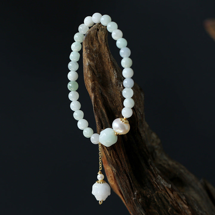 Emerald lotus bracelet