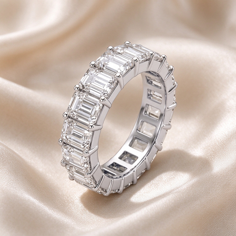 Emerald Cut Full Eternity Band Collection