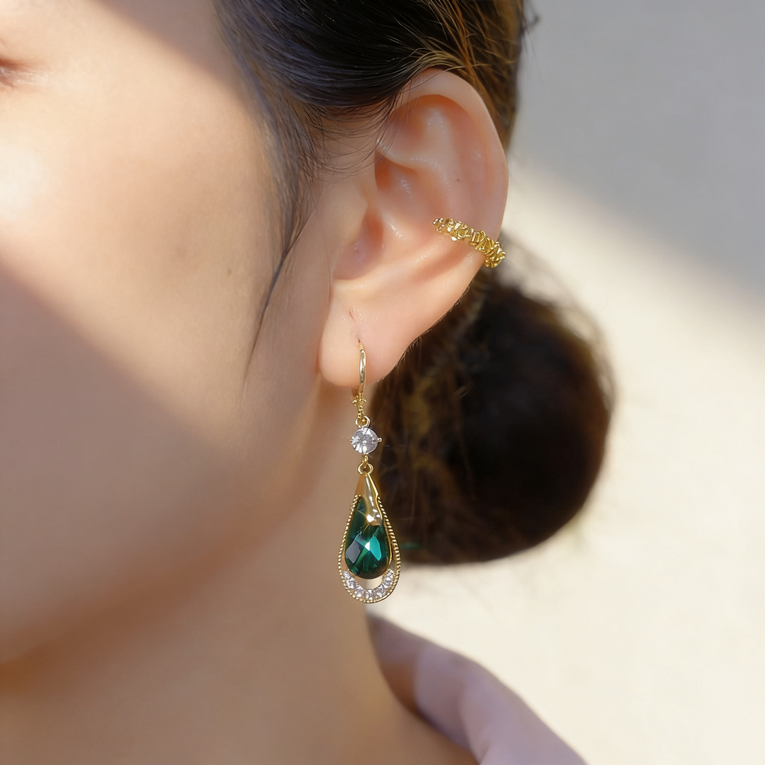 Teardrop Emerald Earrings