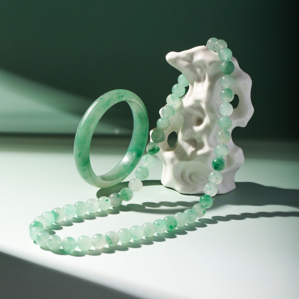 Natural Jade Multi-layer Beaded Bracelet&amp;Bangle