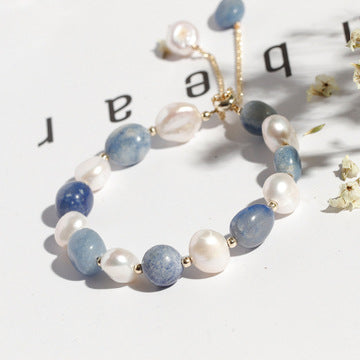Aventurine jade &amp; pearl bracelet
