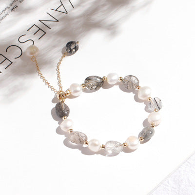Aventurine jade &amp; pearl bracelet