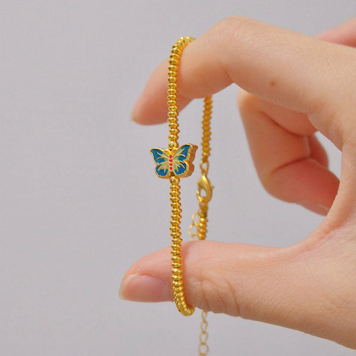 Burned Blue Butterfly Bracelet