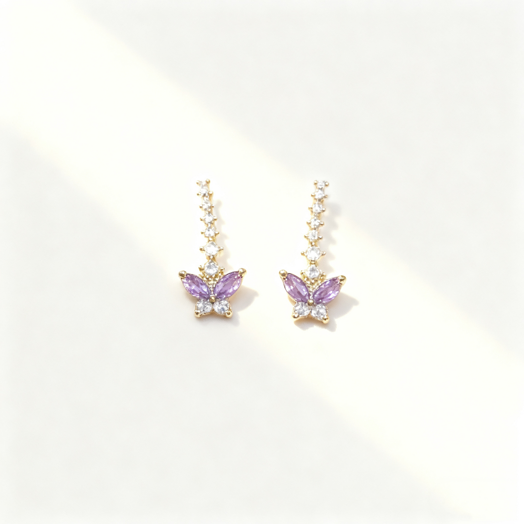 Amethyst Butterfly Earrings