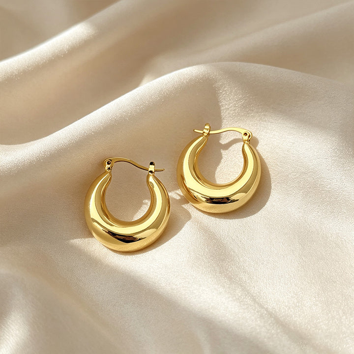 Elegant Classic Smooth Hoop Earrings