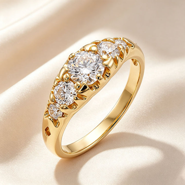 Round Multi-Stone Half Band Ring