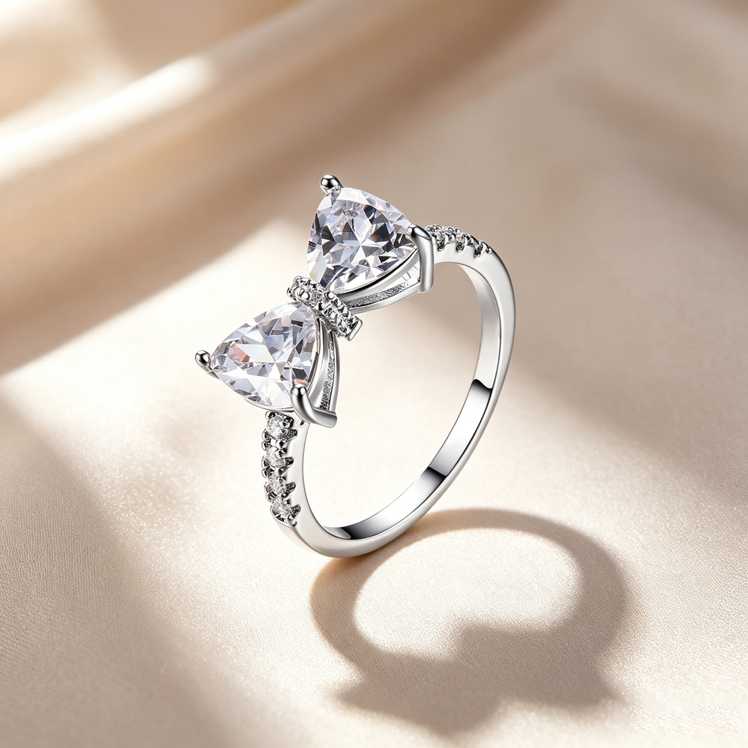 Heart Gem Bow Knot Ring