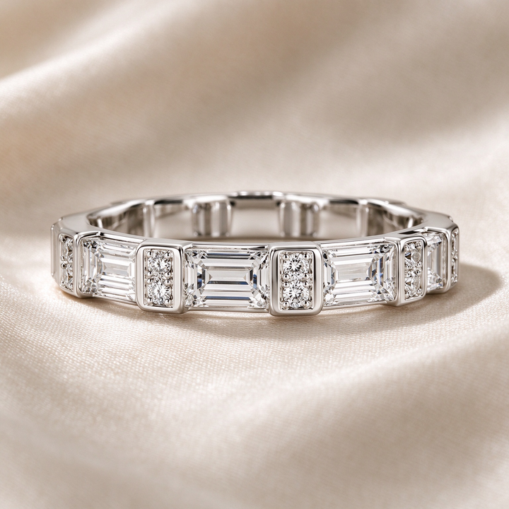 Baguette Bezel Pavé Eternity Band