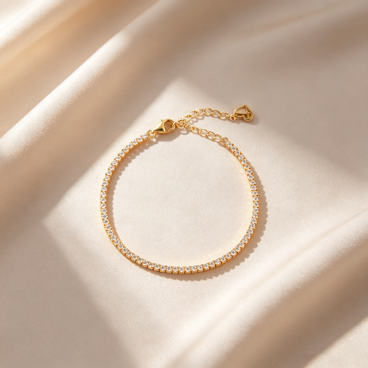 Classic Minimalist Round Cut Tennis Bracelet