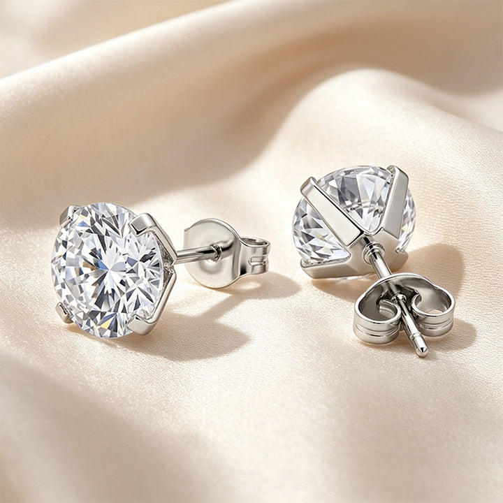 Classic Moissanite Solitaire Stud Earrings