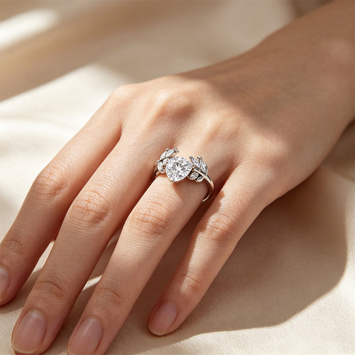 Pear Marquise Leaf Accent Ring