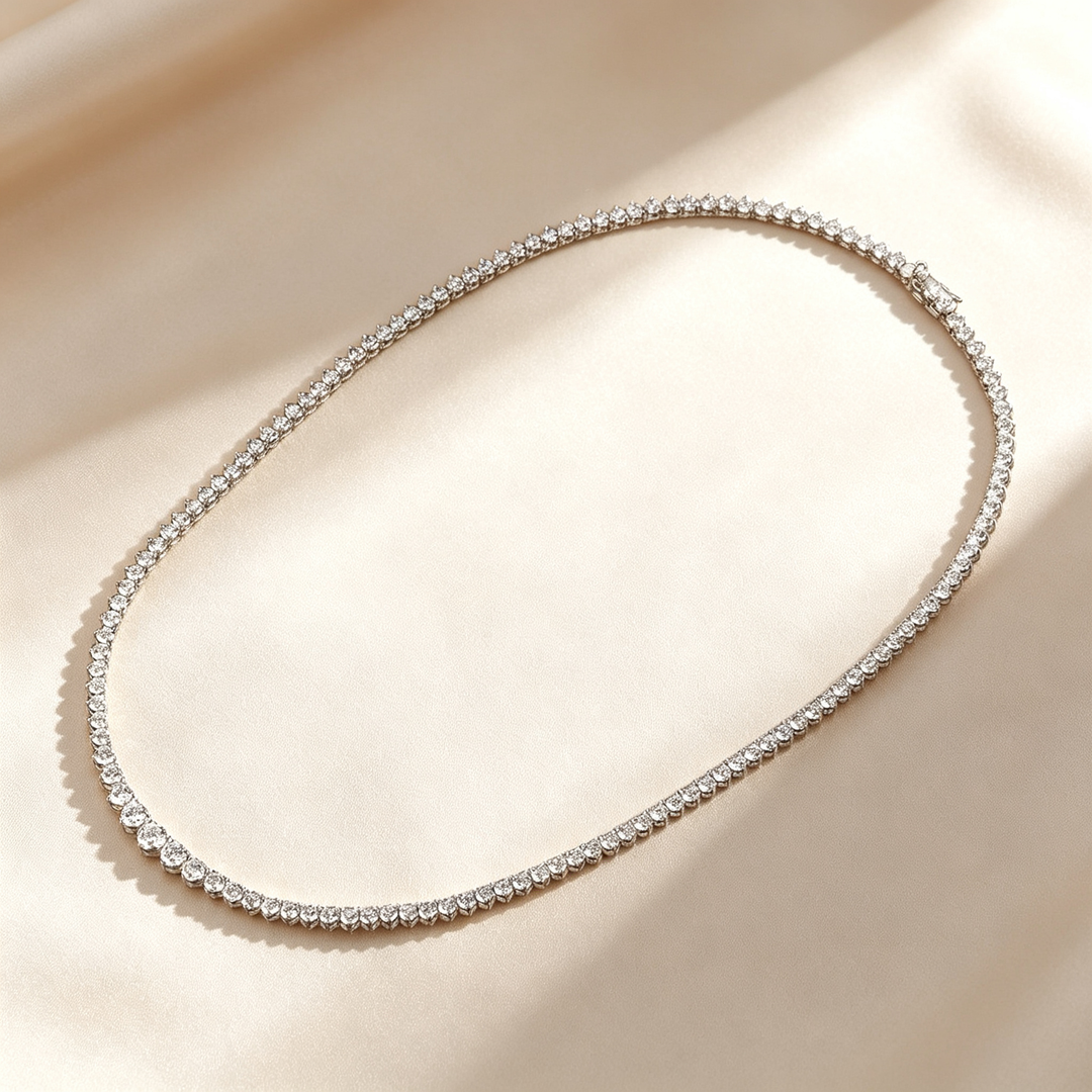 Round Gradient Tennis Necklace