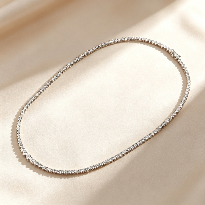 Round Gradient Tennis Necklace