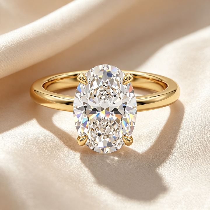 Oval Solitaire Moissanite Ring