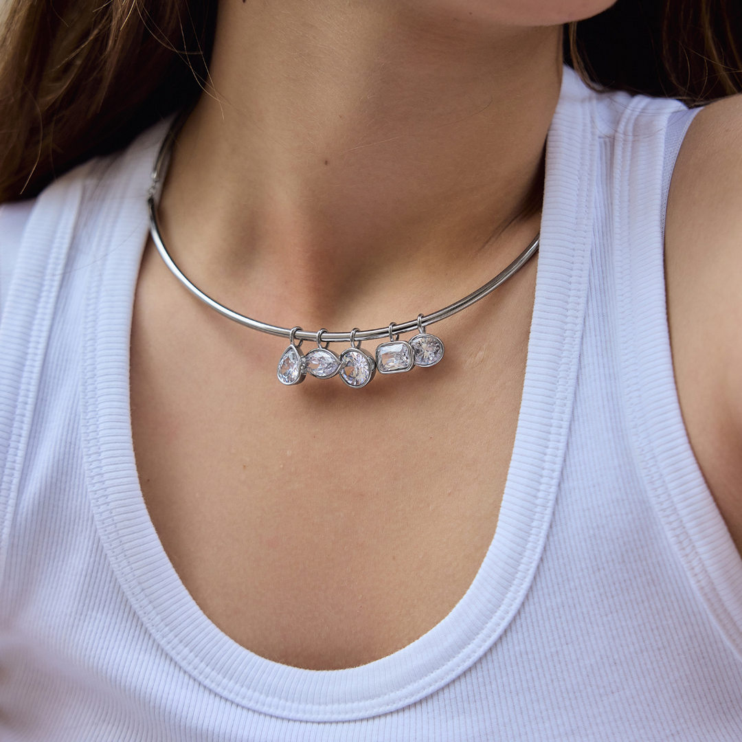 Full Moon Star Diamond Teardrop Necklace