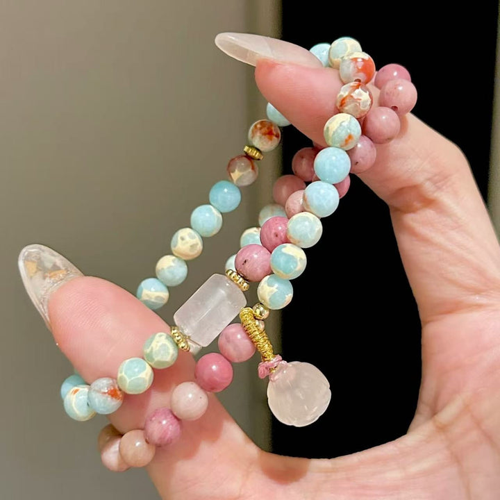 Pink Blue Stone Ballad �?Longevity Stone  Bracelet