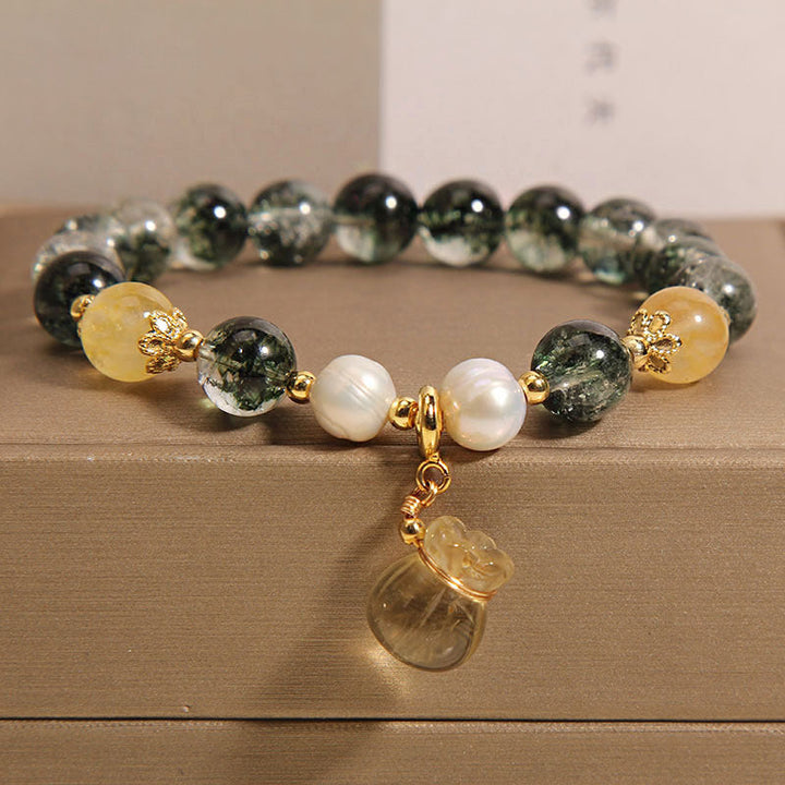 Lucky bag pendant natural crystal bracelet