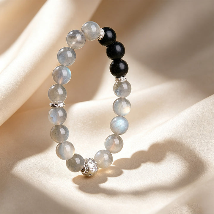 Simple Grey Moonstone Beaded Bracelet