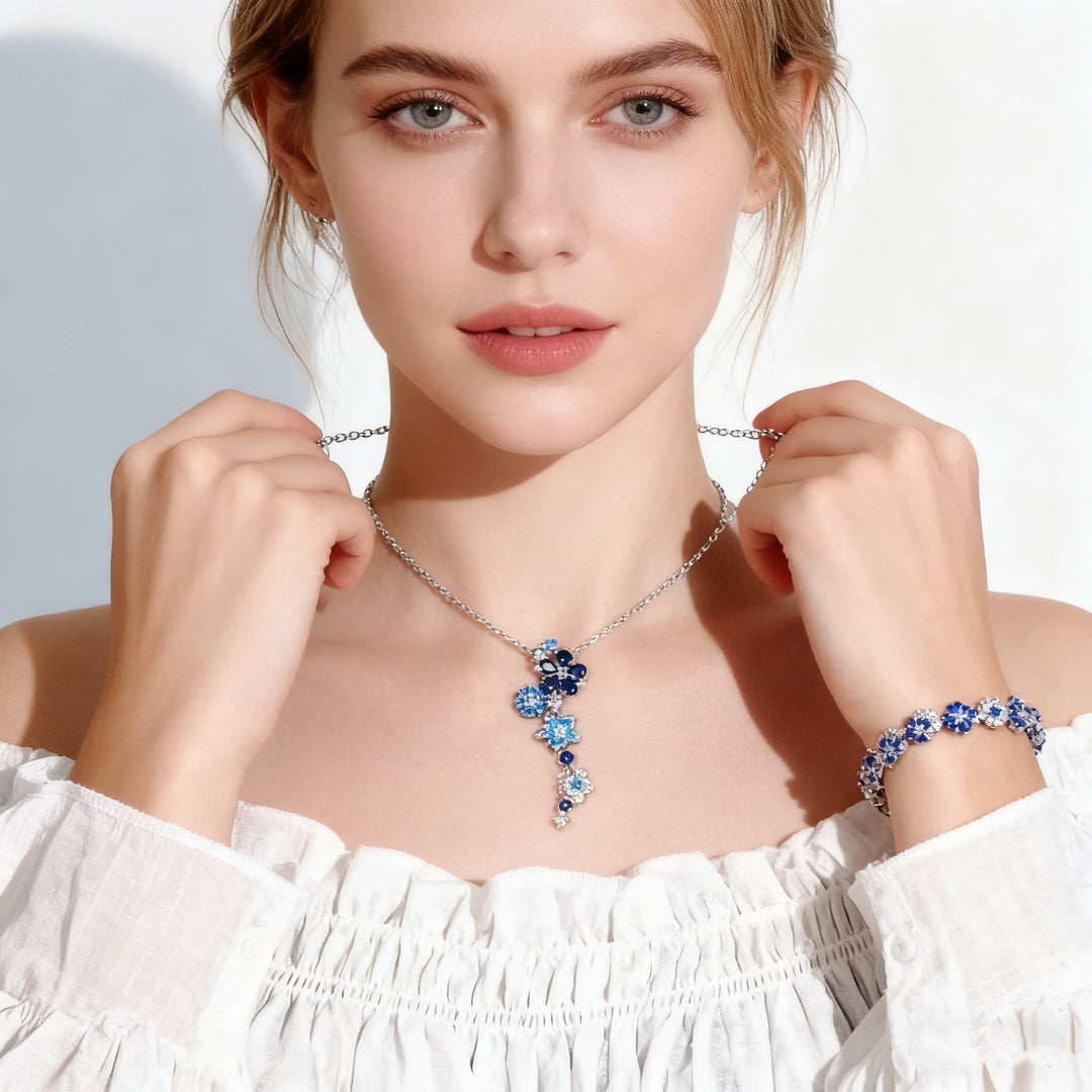 Camellia Crystal Necklace &amp; Bracelet