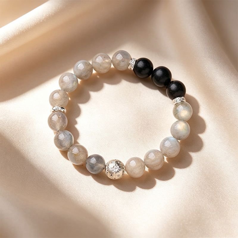 Simple Grey Moonstone Beaded Bracelet