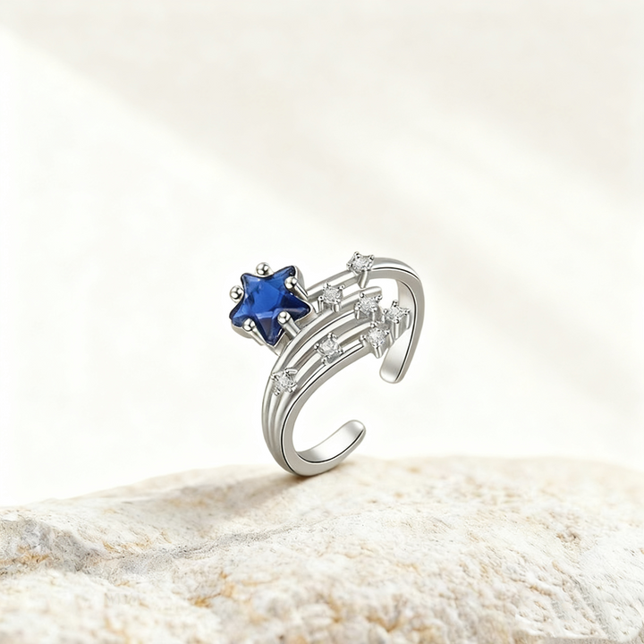 Star-Cut Sapphire &amp; diamond Ring