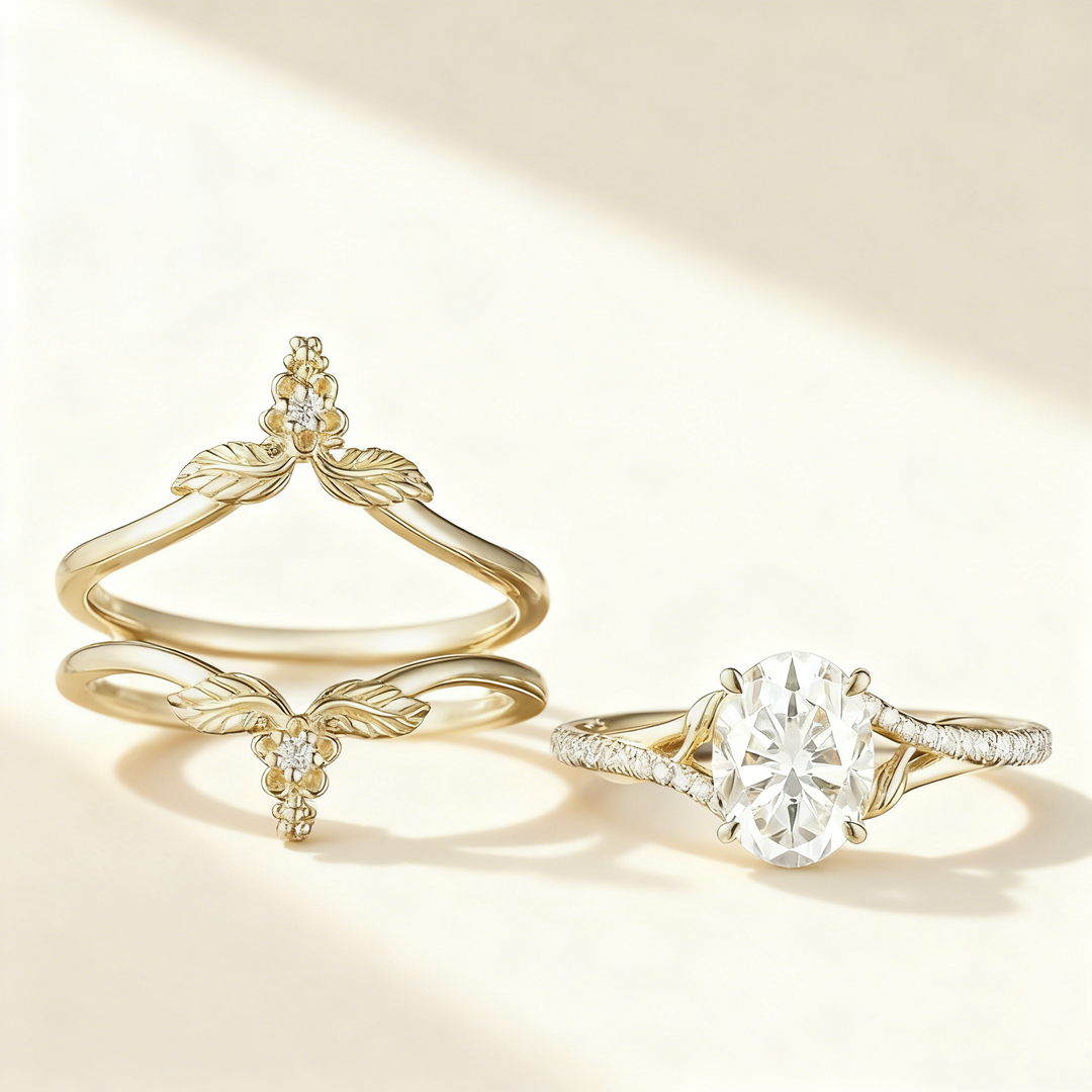 Gold Flower Stackable Ring Set