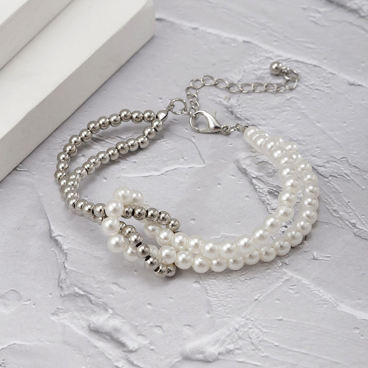 Knotted Cross Natural Freshwater Pearl Necklace
