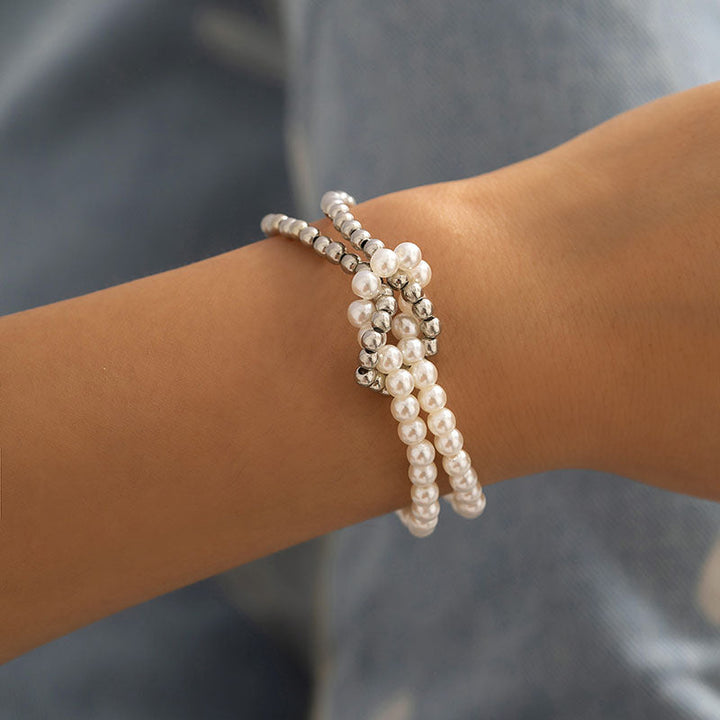 Knotted Cross Natural Freshwater Pearl Necklace