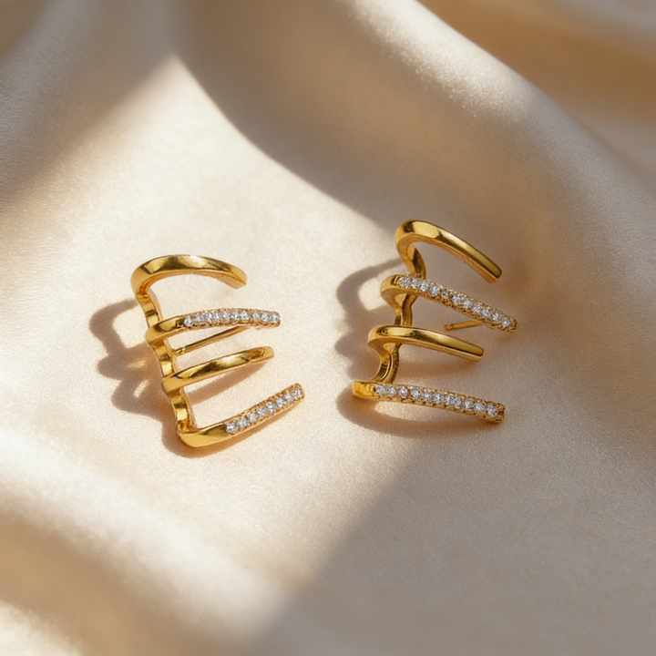 Elegant Four-Prong Stud Earrings