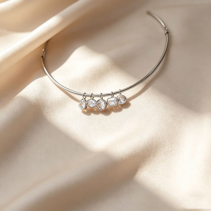 Full Moon Star Diamond Teardrop Necklace