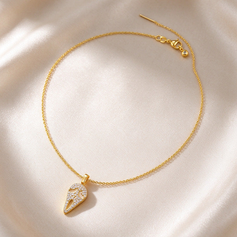 Pavé Ghost Face Pendant Necklace