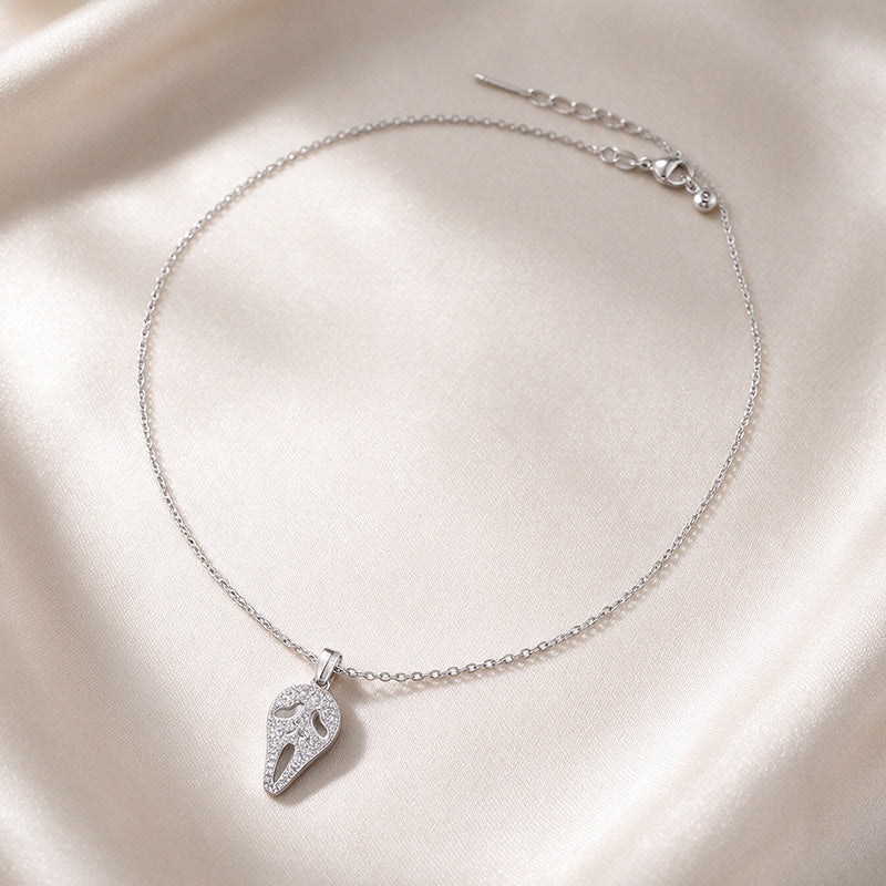 Pavé Ghost Face Pendant Necklace
