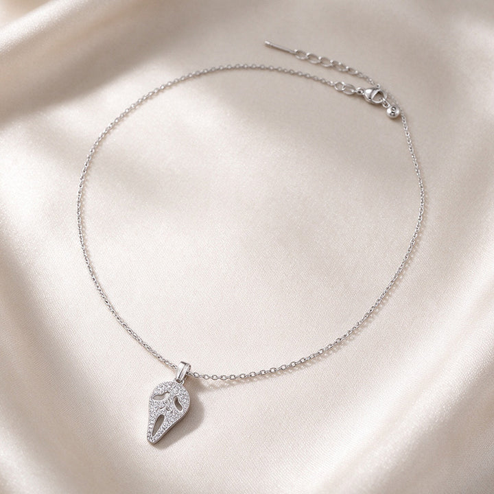 Pavé Ghost Face Pendant Necklace