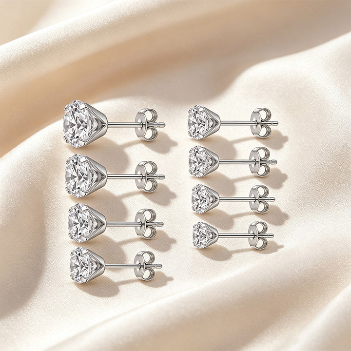 Classic Moissanite Solitaire Stud Earrings