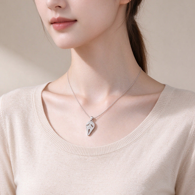Pavé Ghost Face Pendant Necklace