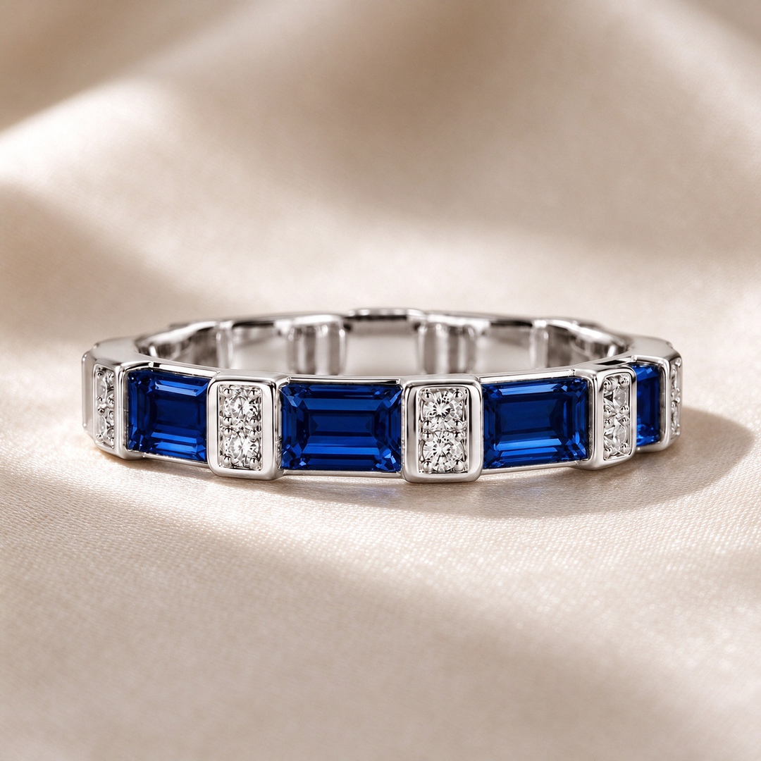 Baguette Bezel Pavé Eternity Band