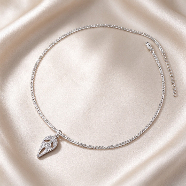 Pavé Ghost Face Pendant Necklace
